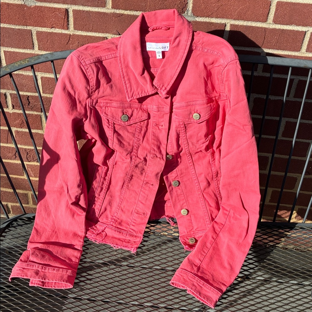 Coral Pink LOFT Denim Jacket -Small